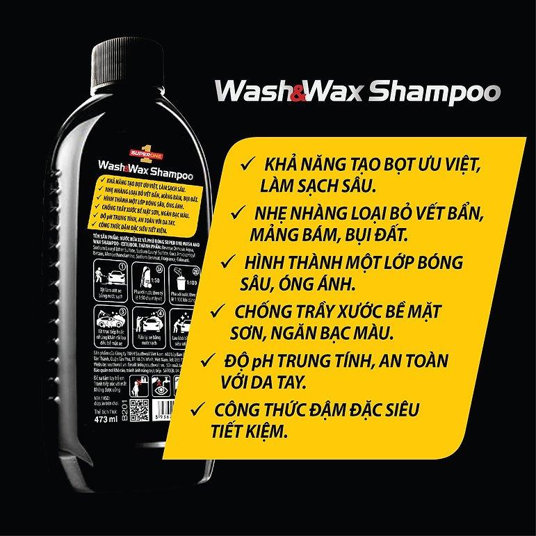 Nước Rửa Xe Và Phủ Bóng Super One Wash And Wax Shampoo – Exterior