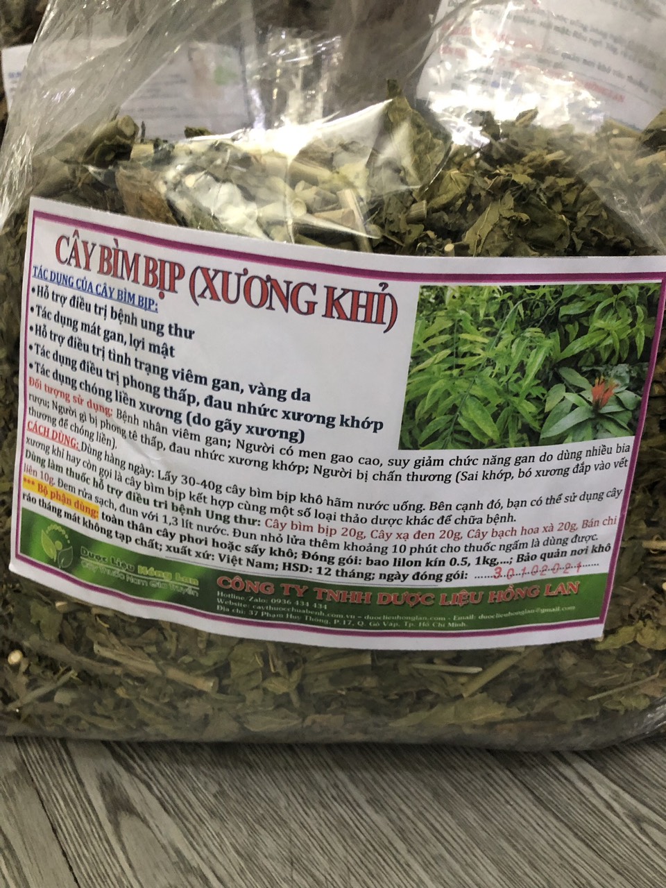 Cây Bìm Bịp (Xương Khỉ) khô 500gram