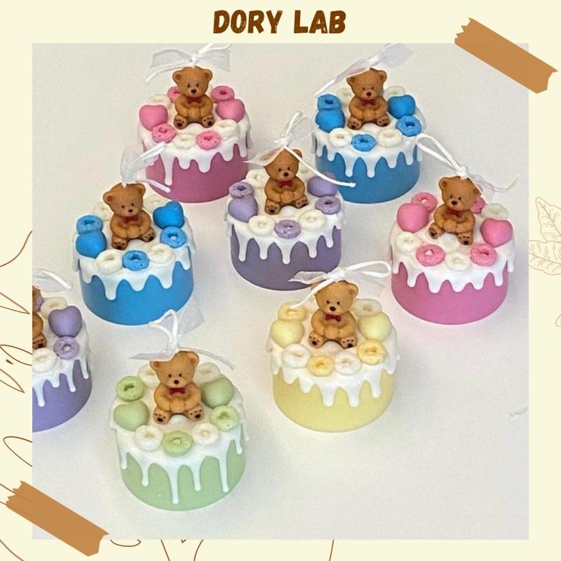 Nến Thơm Bánh Kem Gấu Con Handmade Không Khói - Dory Lab