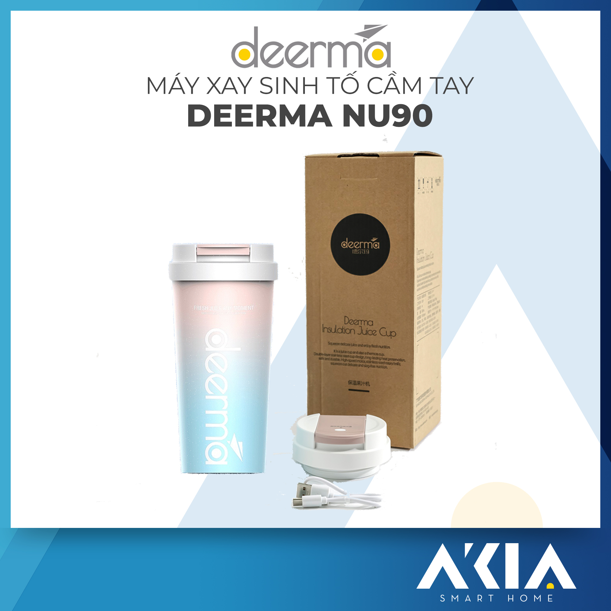 Máy xay sinh tố cầm tay Deerma NU90 Hàng chính hãng