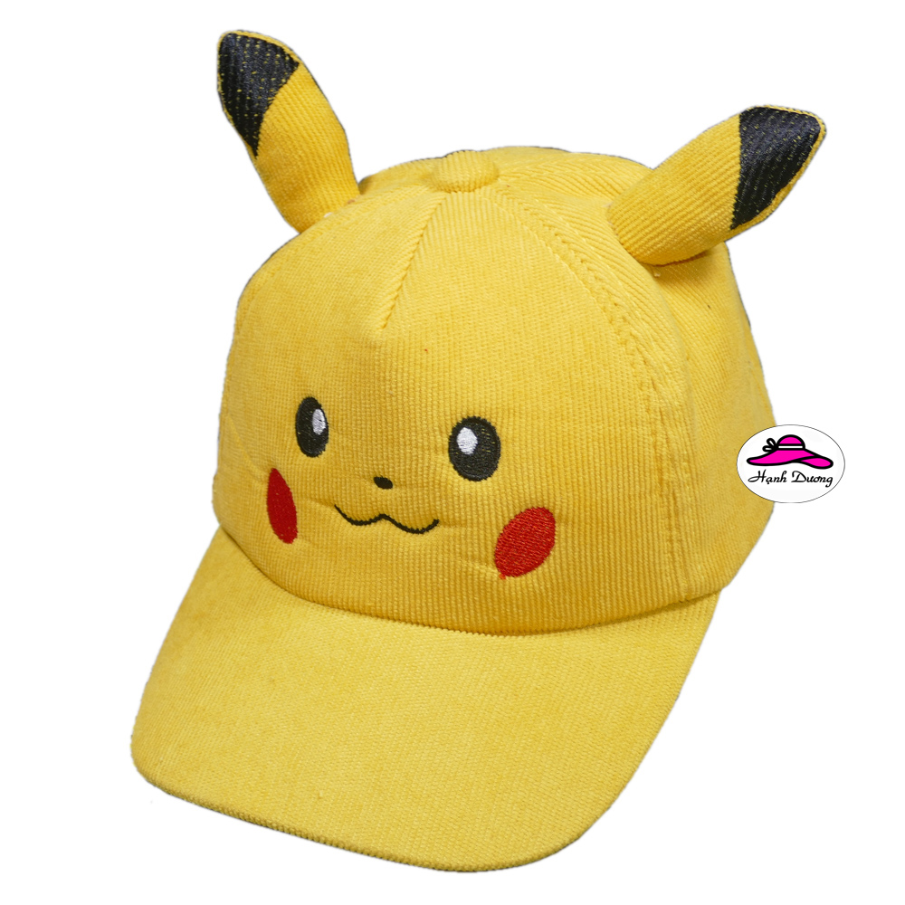 Nón kết Pikachu cho bé trai từ 3 đến 7 tuổi chất liệu vải nhung mềm mại, kiểu dáng dễ thương bắt mắt - Hạnh Dương