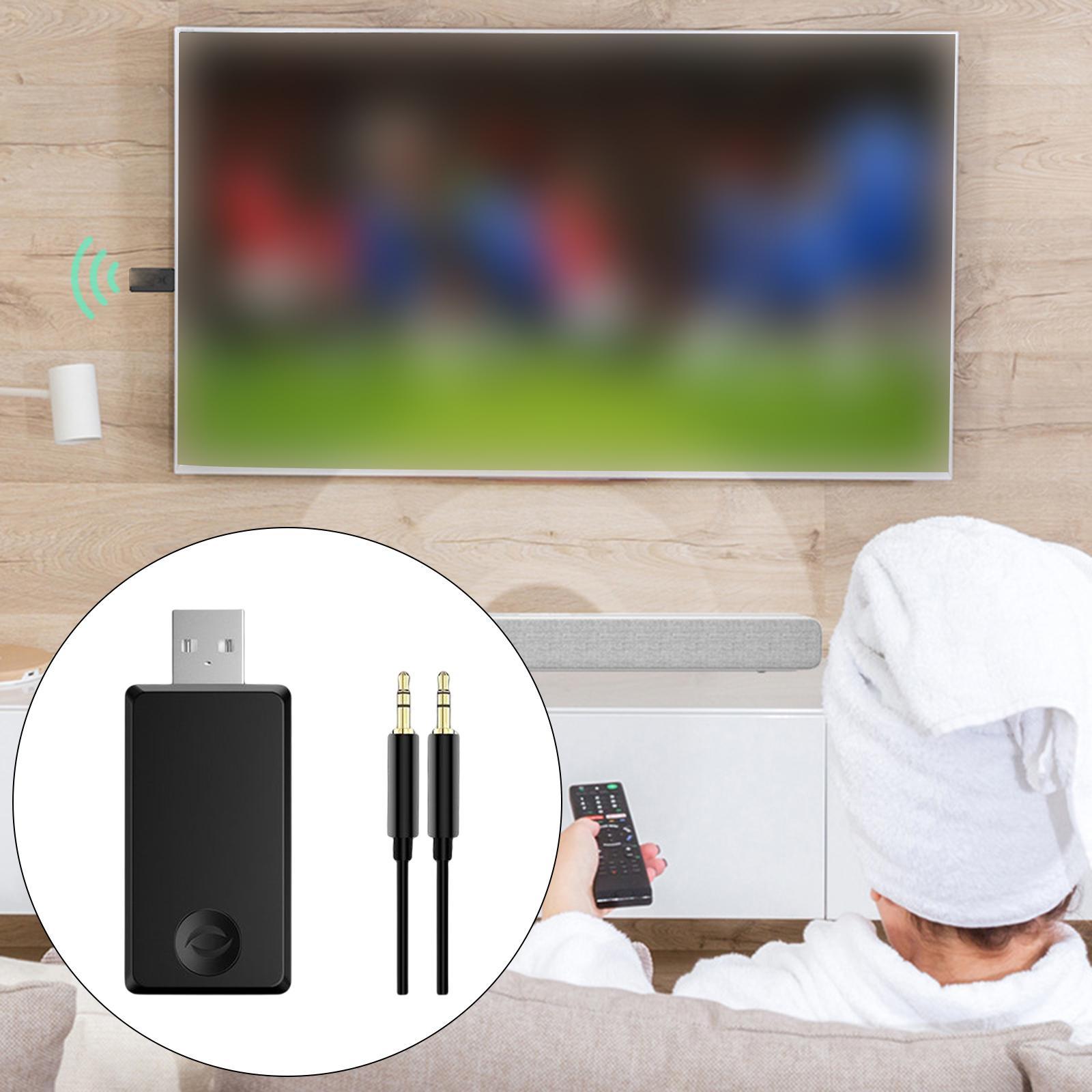 USB Bluetooth Transmitter, Low Latency Plug and Play AUX Audio Adapter Bluetooth 5.1 Audio Transmitter for CD Player Laptop