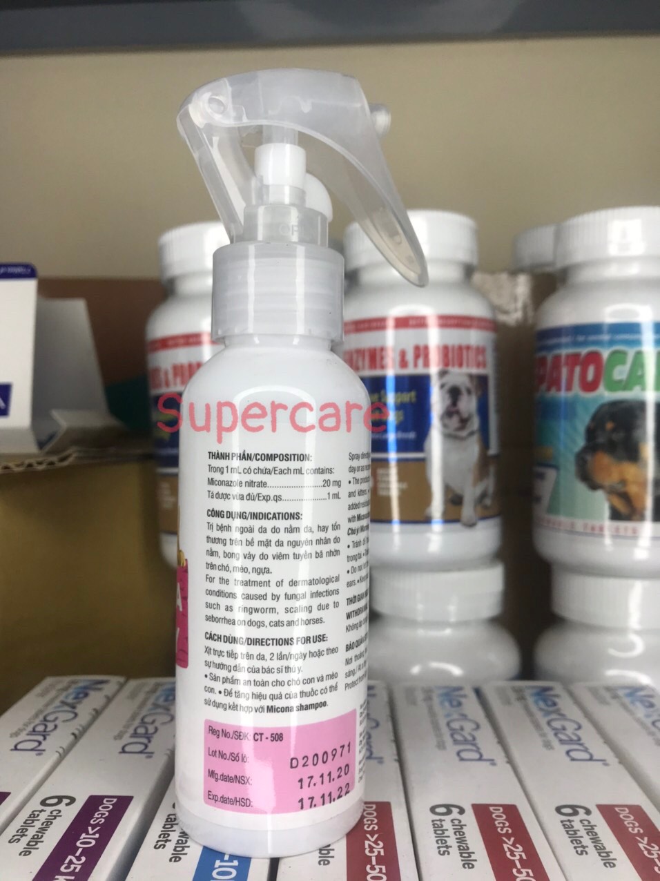 Micona Spray 100ml - Phun Xịt Viêm Da Nấm Da Viêm Nang Lông Chó Mèo