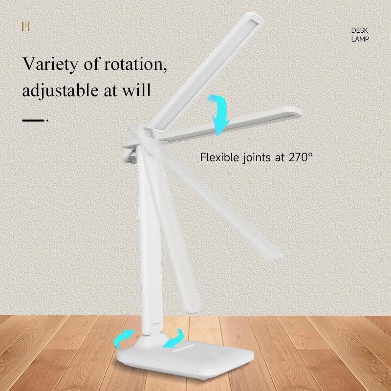 Đèn học Bảo vệ mắt Đèn bàn LED Đèn bàn học có thể gập lại Điều khiển cảm ứng 3 chế độ ánh sáng USB Có thể sạc lại Đèn ngủ di động