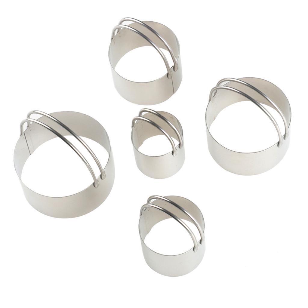 5x Cake Mold Baking Accessory Creative Cookie Cutters Stainless Steel Circle -
