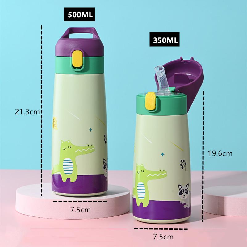 350Ml/500Ml Cao Cấp Trẻ Em Giữ Nhiệt Cốc Đôi Inox Hoạt Hình Chân Không Trẻ Em Dễ Thương Nhiệt Nước bình Tumbler