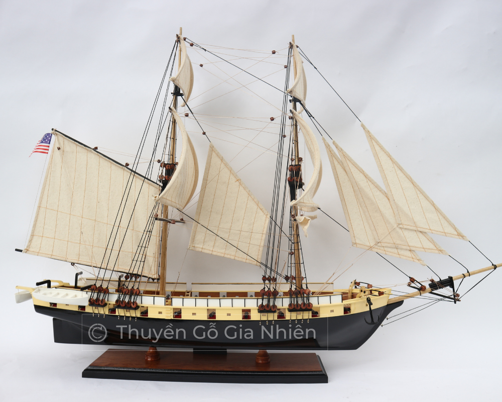 Mô Hình Thuyền Gỗ Phong Thủy Dạng Thuyền Cổ USS NIAGARA Chính Hãng Hàng Xuất Khẩu Chất Lượng Cao