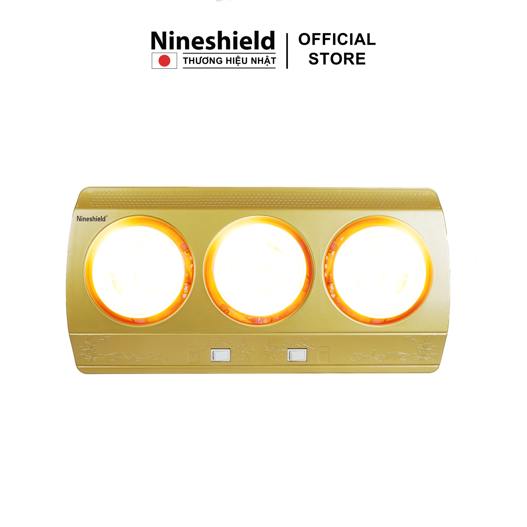 Đèn sưởi nhà tắm 3 bóng hàng chính hãng Nineshield NS043B