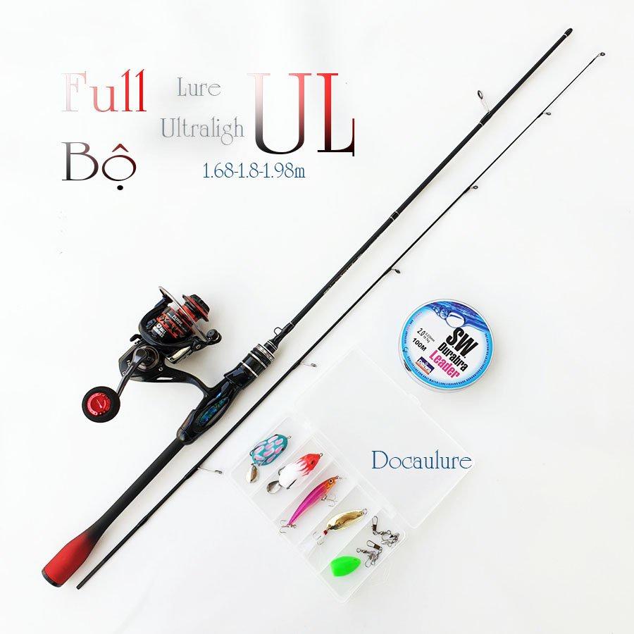 Bộ cần câu lure đứng carbon ul máy câu Deukio FS2000 tặng bộ mồi câu BCM19- Đứng