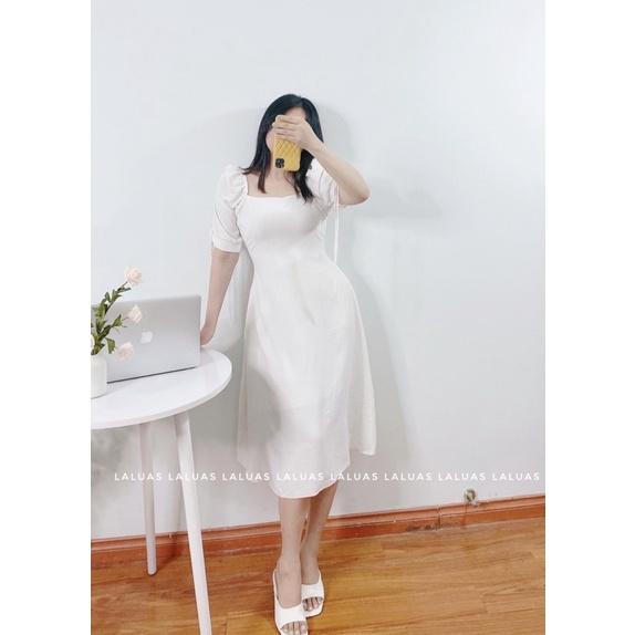 Đầm dự tiệc bigsize tay phồng dáng dài sang trọng Laluas