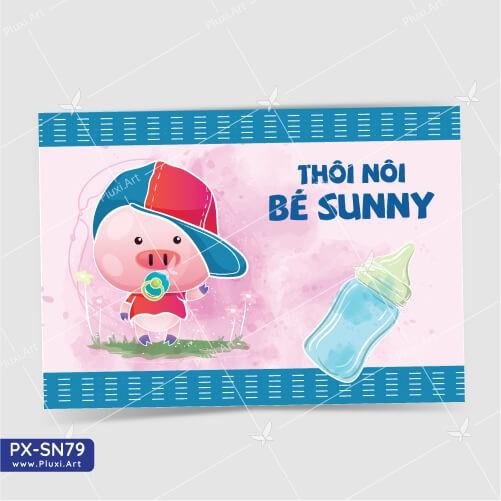 Thiệp thôi nôi – sinh nhật theo yêu cầu Pluxi