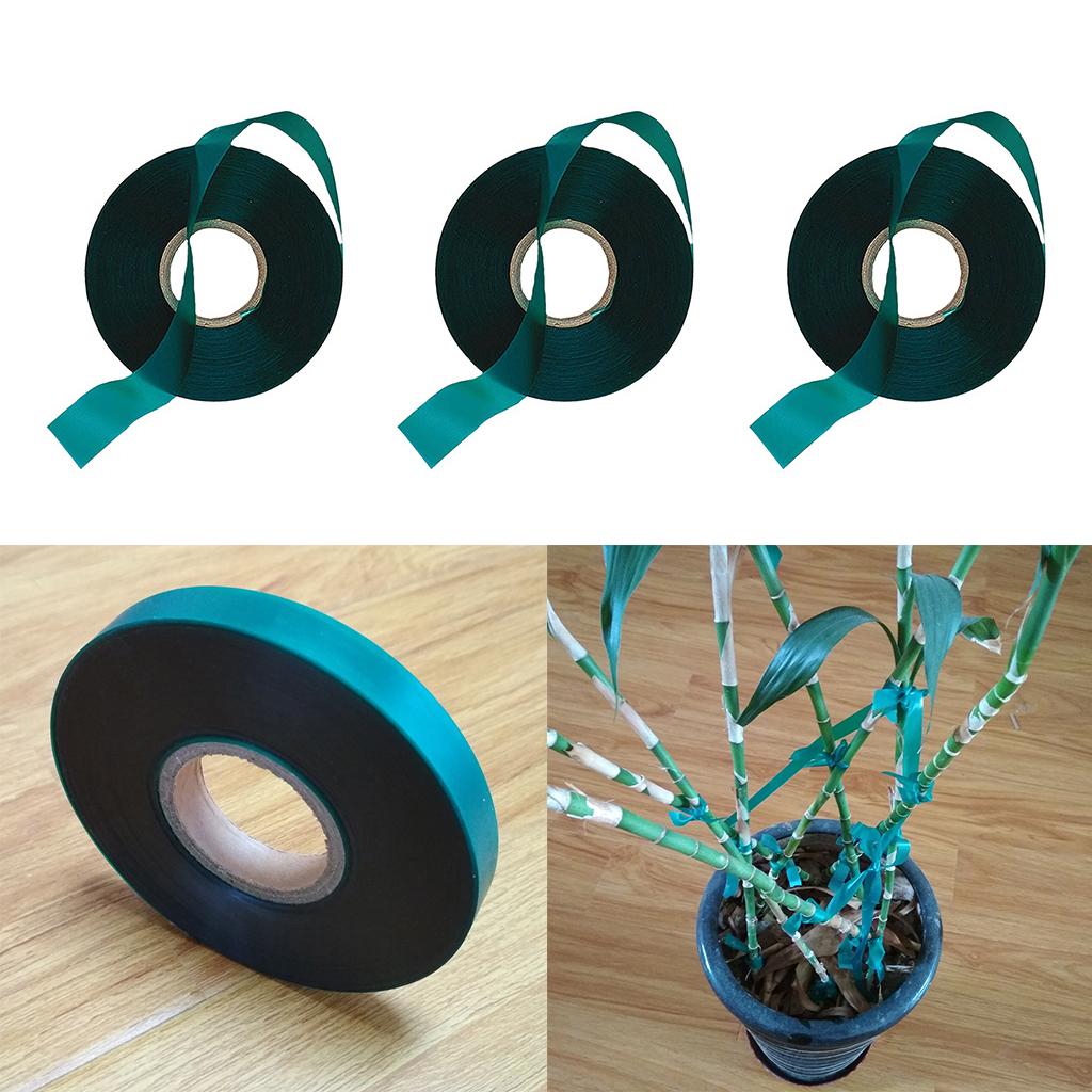 3x Durable 46m Stretch Tie Tape Green Vinyl Stake for Fruits Trees Grafting