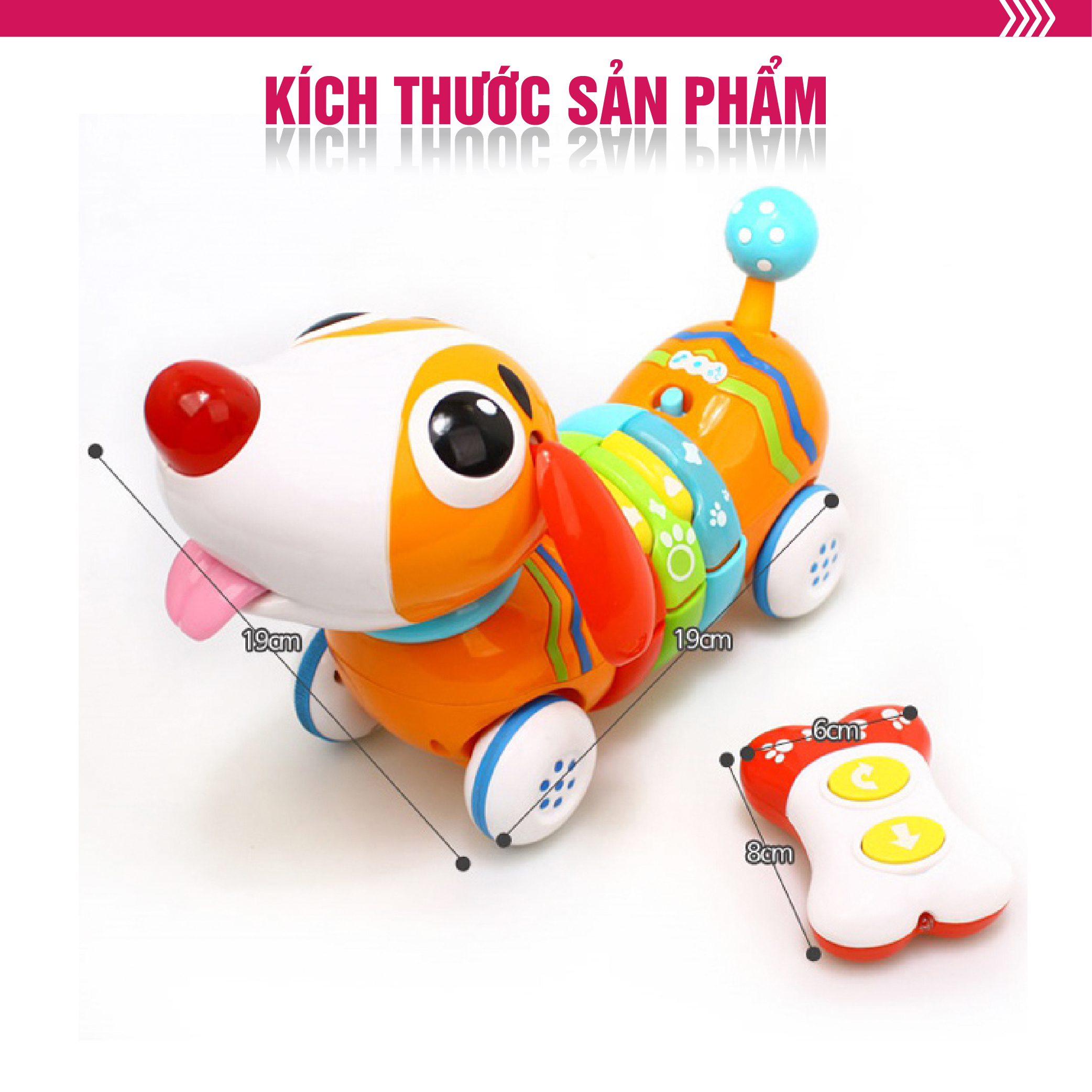 Đồ chơi hình chó con nhiều màu sắc có điều khiển từ xa Winfun 1142