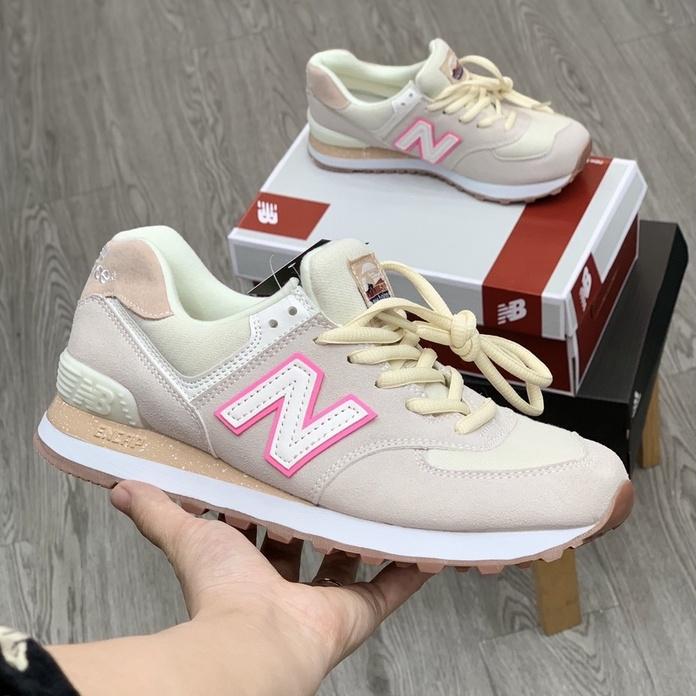 Giày thể thao nữ, Giày New Balance 574 lô gô hồng size 36-39