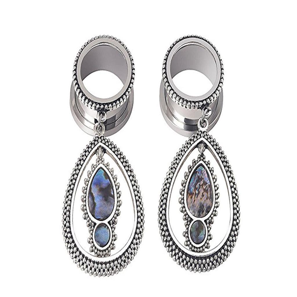 316L Stainless Steel Ear Flesh Tunnel Plugs Screw Expander Ear Gauges