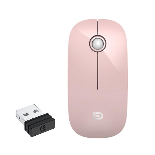 Wireless Bluetooth PC Mute Mouse Ultra-thin Ergonomic 2.4Ghz USB Optical For Notebook