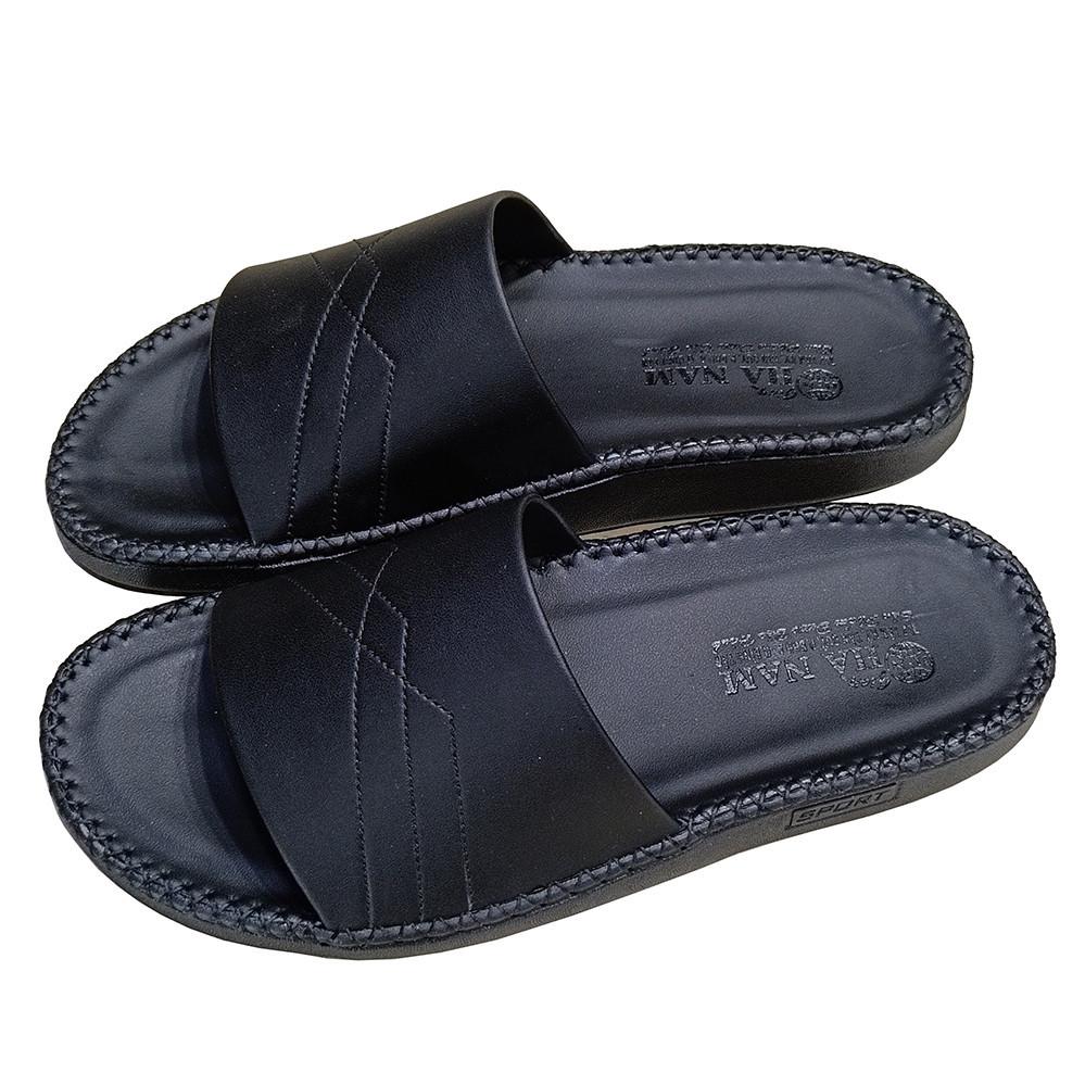 Dép Nam Da Bò HA NAM Đế Siêu Nhẹ Khâu Chỉ Toàn Bộ DNA22033