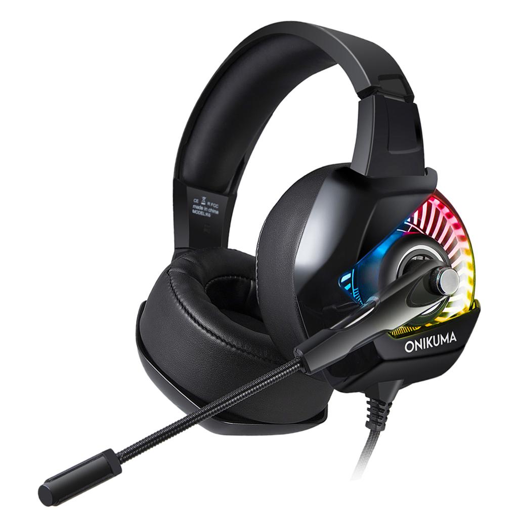 Gaming Headset with Microphone RGB Colorful LED Headphone for PS4