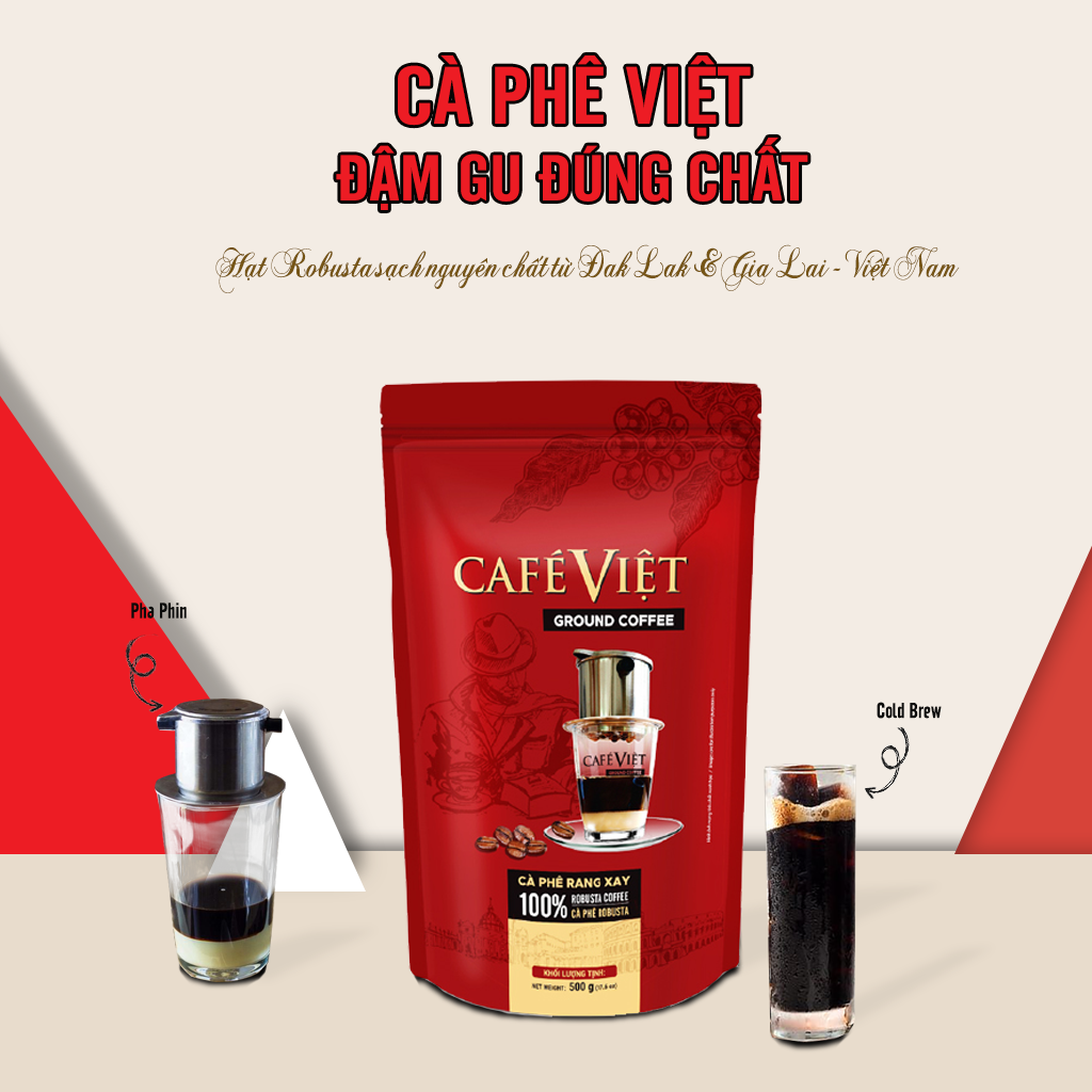 Combo Cà Phê Hạt Robusta/Arabica (Túi 500g) Và Cà Phê Việt Robusta (Túi 500g) - Napoli Coffee