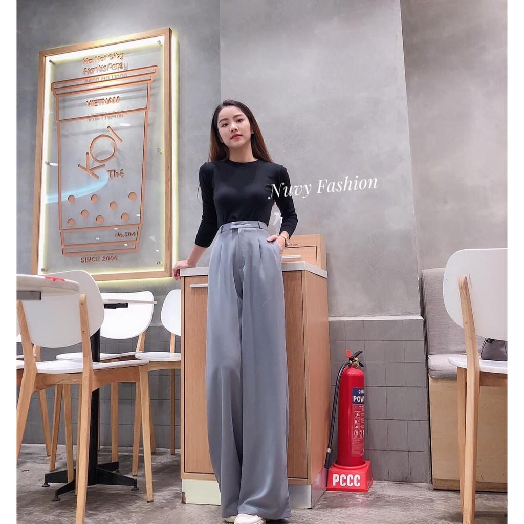 Quần ống rộng nữ quần tây ống xuông chất tuyết mưa culottes xuông dài 100cm 935