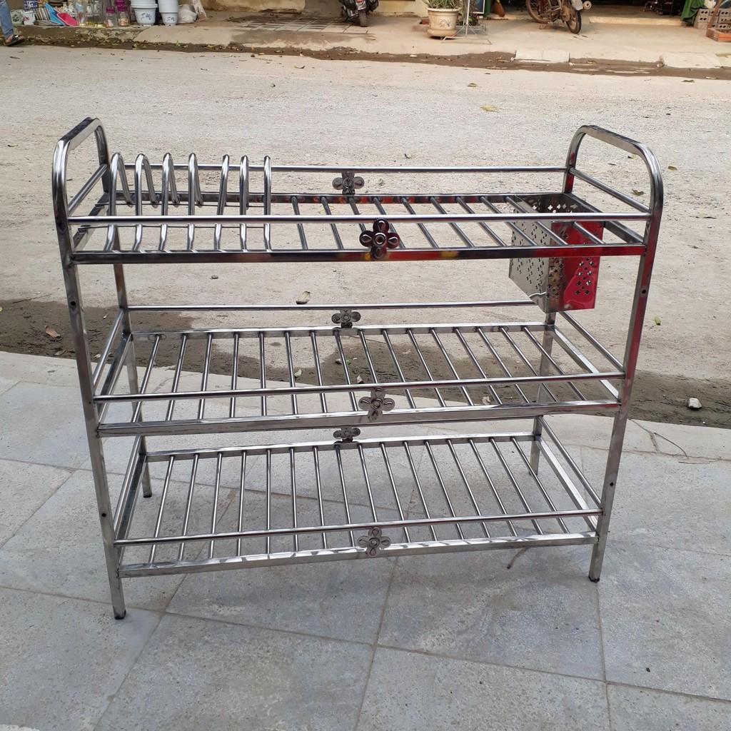 Kệ inox ống để chén đĩa 63x68x29 cm