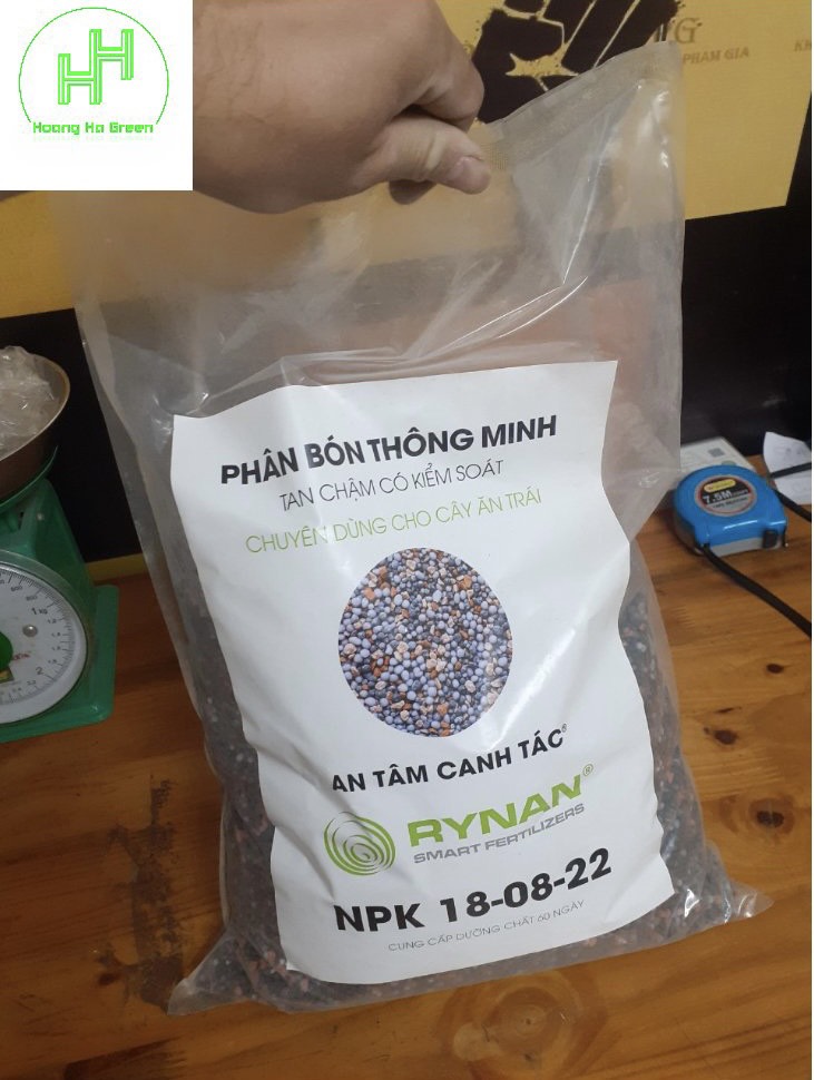 Phân bón thông minh RYNAN NPK 18-08-22, Trọng lượng 5kg, Chuyên dùng cho CÂY ĂN TRÁI, Tan chậm có kiểm soát, An tâm canh tác