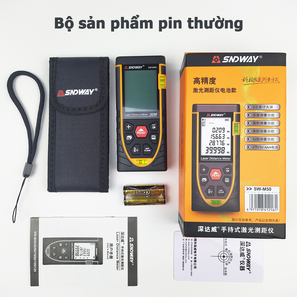 Thước đo khoảng cách bằng tia laser SNDWAY SW M50//M70//M100/M120 50m  70m 100m 120m