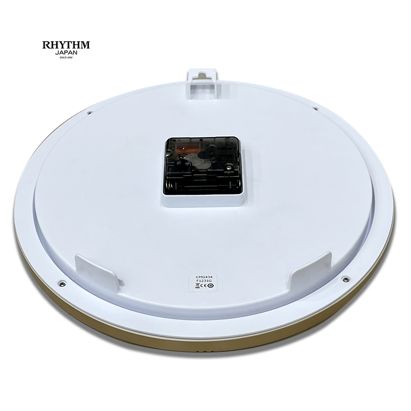 Đồng hồ treo tường Nhật Bản Rhythm CMG434BR18, Kích Thước 28.0 x 4.3cm, 580g , vỏ nhựa cao cấp, dùng pin