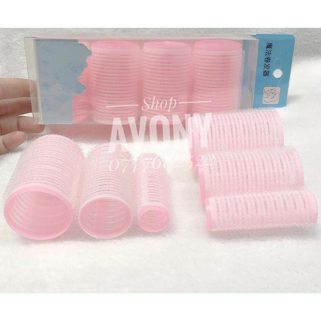 Bộ gồm 12 lô cuốn tóc gai dính nhiều size Multi use hair Rollers