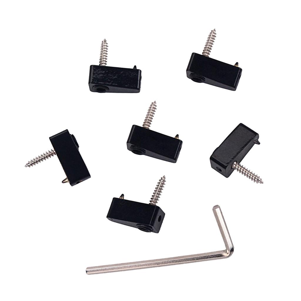 Guitar Bass Điện Không Đầu Dây Đai Ốc có Cờ Lê Vặn Ốc Phần Đen
