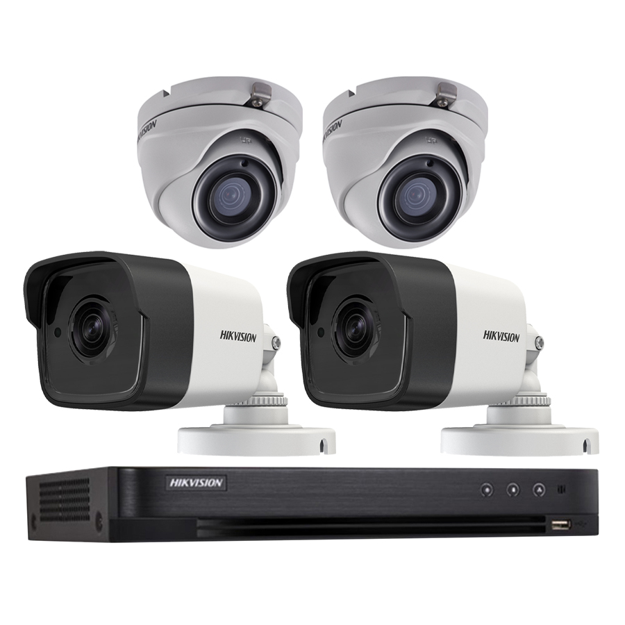 Trọn bộ 4 Camera giám sát HIKVISION TVI 5 Megapixel DS-2CE56H1T-ITM FULL 4K - Hàng chính hãng