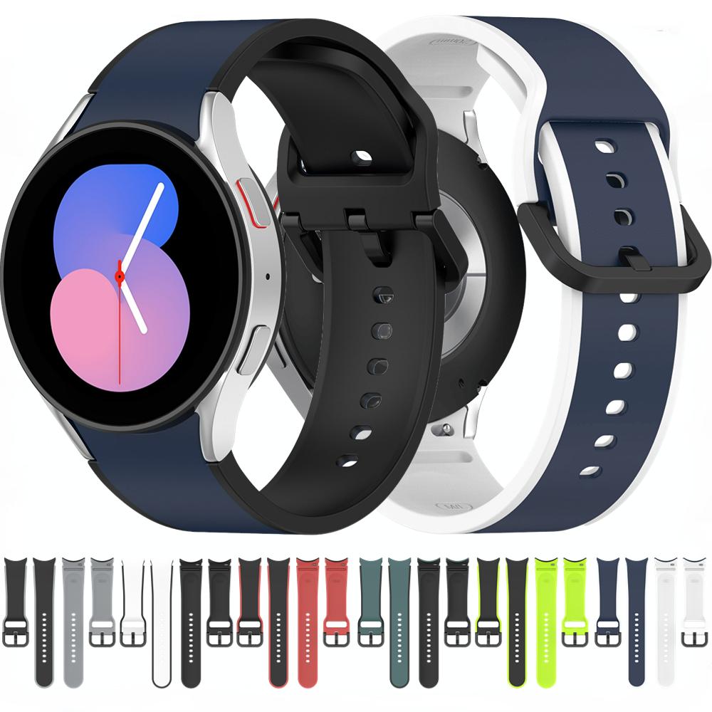 Dây đeo silicon gốc cho Samsung Galaxy Watch 5/4 44mm 40mm/xem 5 Pro 45mm Sports Vòng tay Galaxy Watch 4 cổ điển 42mm 46mm