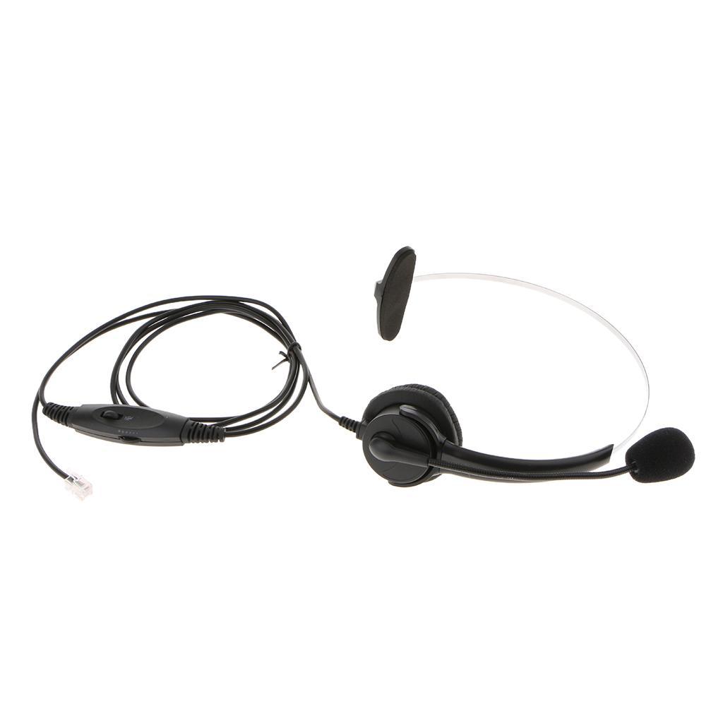 RJ9 Call Center Telephone Headphone w/ Noise Cancelling Monaural Headsets