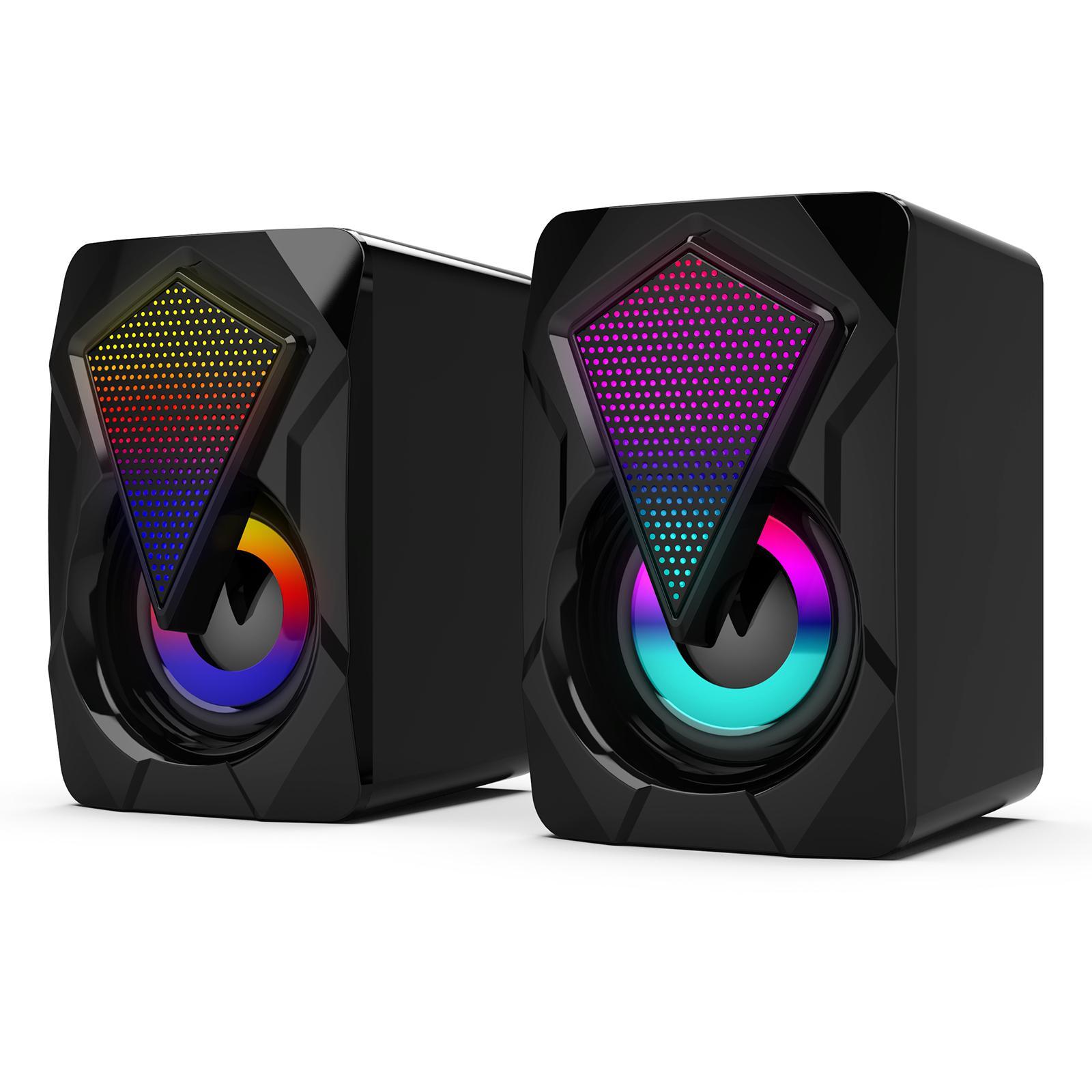 Gaming RGB-Illuminated 2.0 Channel Computer Speaker for PC Laptop USB Powered