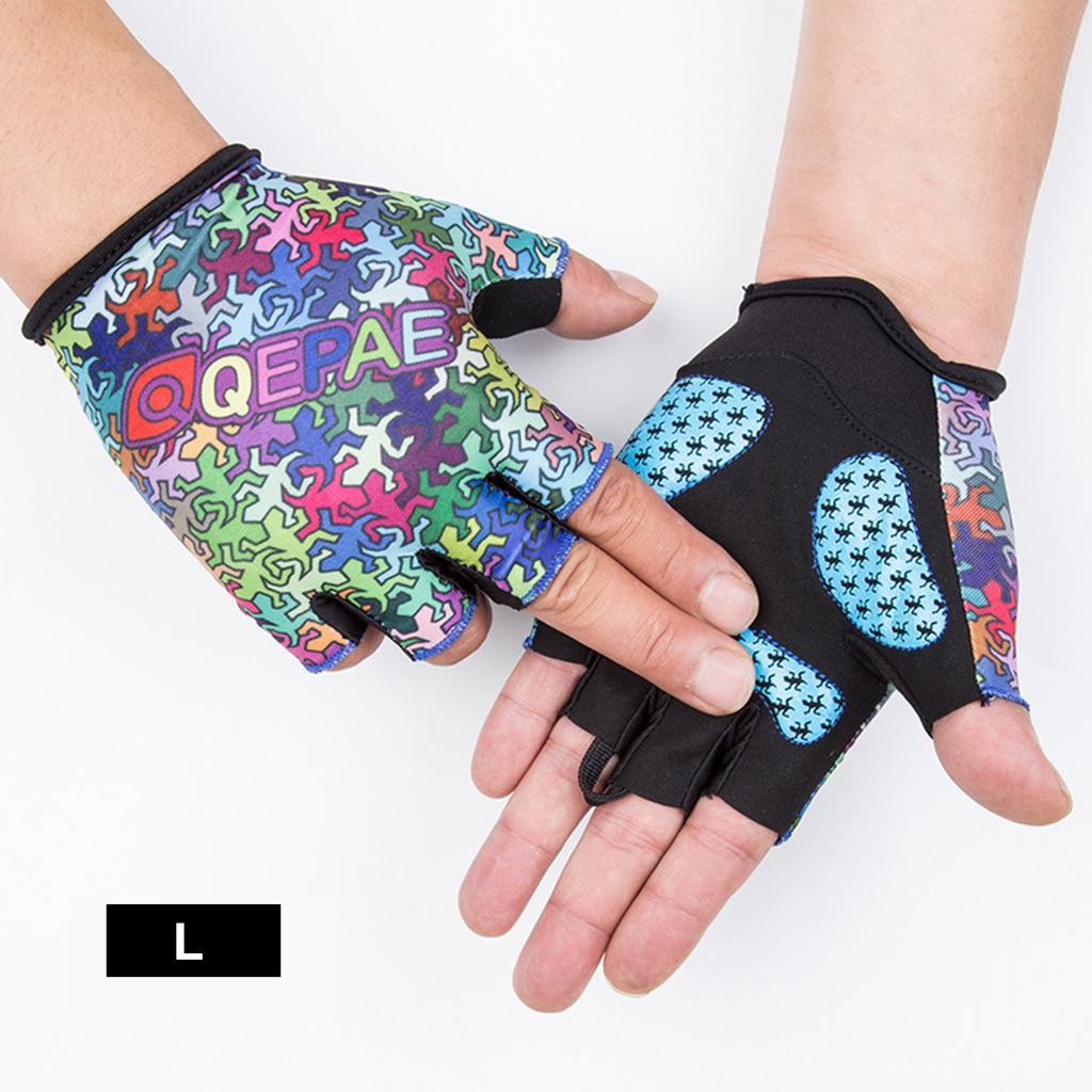2x Cycling Half Finger Short Gloves Fingerless Bike Outdoor M/L/XL L