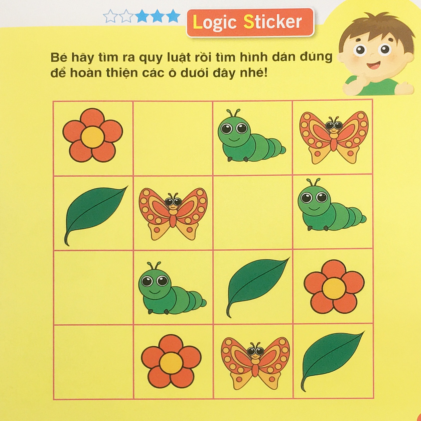 Logic Sticker for kids - dán hình phát triển tư duy cho bé ( Bộ 4 cuốn)
