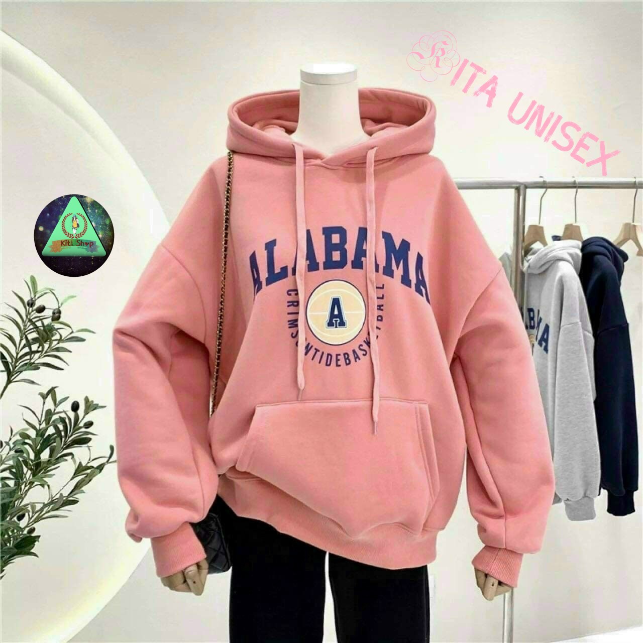 Áo khoác Hoodies nam nữ vải nỉ bông mềm ấm form rộng Freesize Thời trang Hot Trend Kita Unisex - ALABAMA