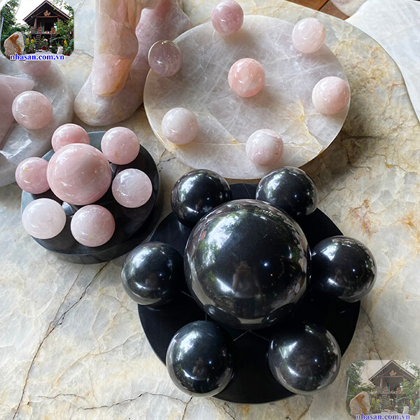 Thất tinh trận Obsidian đá bồ kết đen tự nhiên trấn sát cầu tài TTT03 nặng 7kg