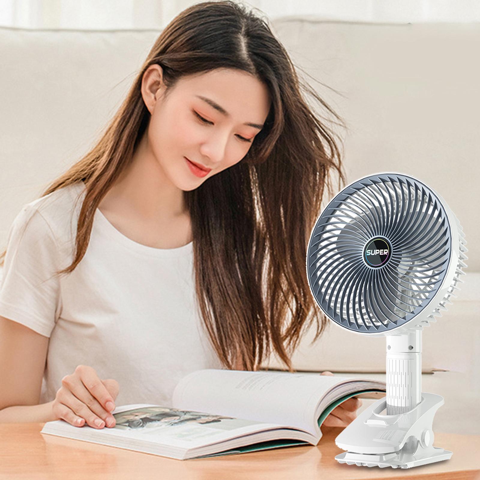 Quạt mini để bàn, kẹp bàn xoay 360 độ với tiếng ồn thấp, 3 cấp độ gió