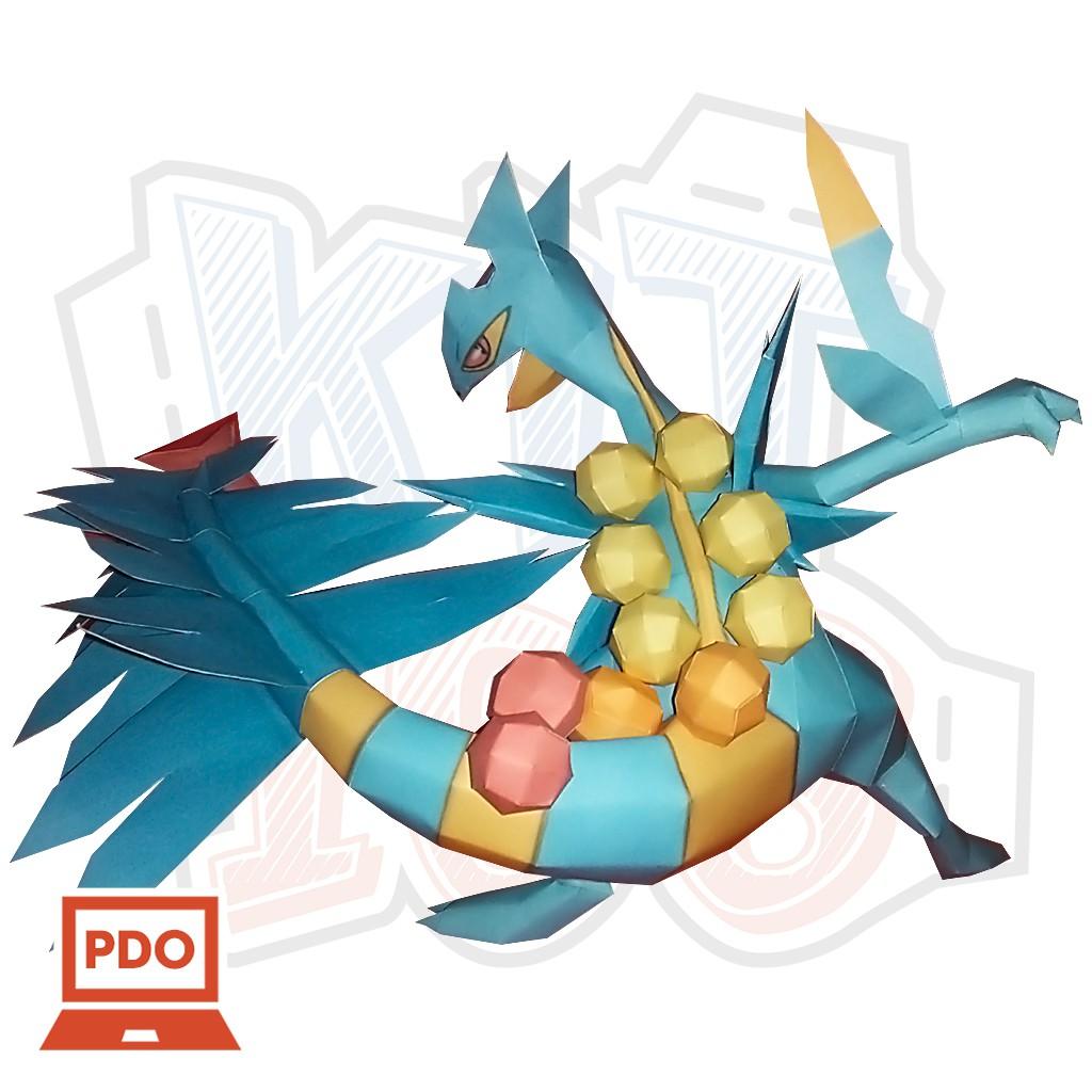 Mô hình giấy Anime Pokémon Mega Sceptile