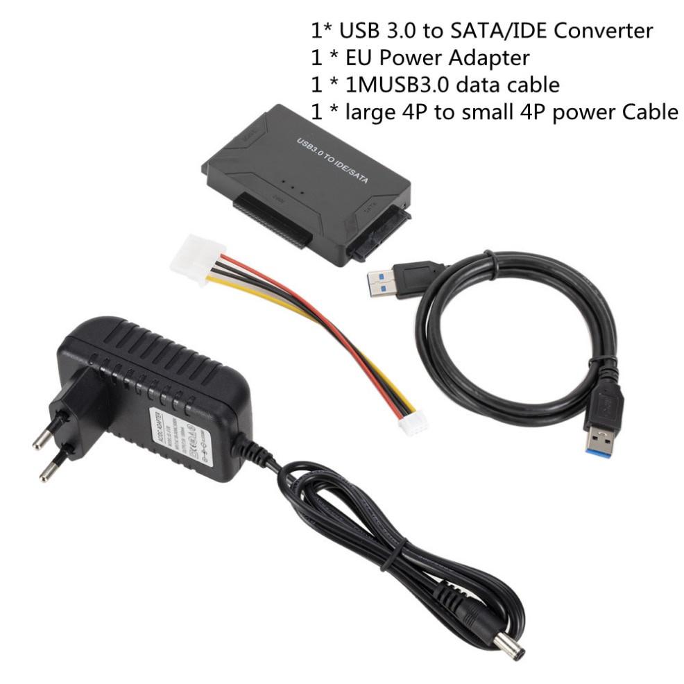 LccKaa SATA to USB IDE Adapter USB 3.0 Sata 3 Cable for 2.5 3.5 Hard Disk Drive HDD SSD Converter IDE SATA Adapter With Power