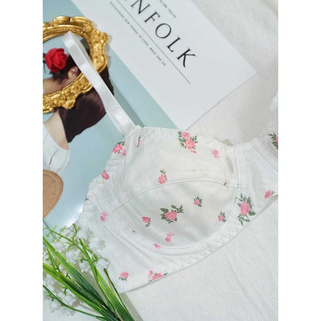 Set Cotton Trắng Hoa Hồng - Let's Love Đồ Lót Nội Y