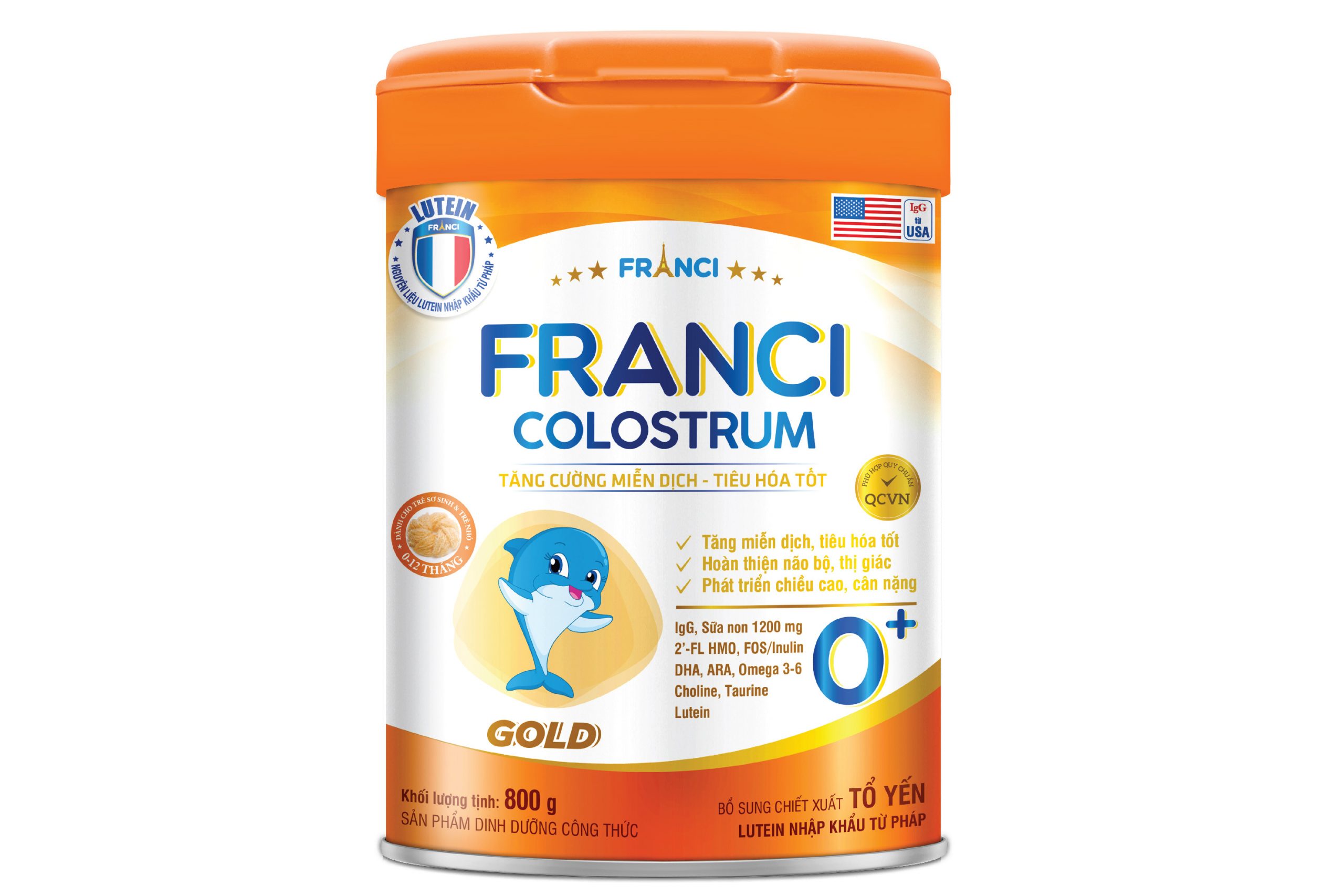 Combo 3 lon Sữa công thức FRANCI COLOSTRUM GOLD 0+ lon 800g – Tăng cường miễn dịch – đề kháng khỏe mạnh