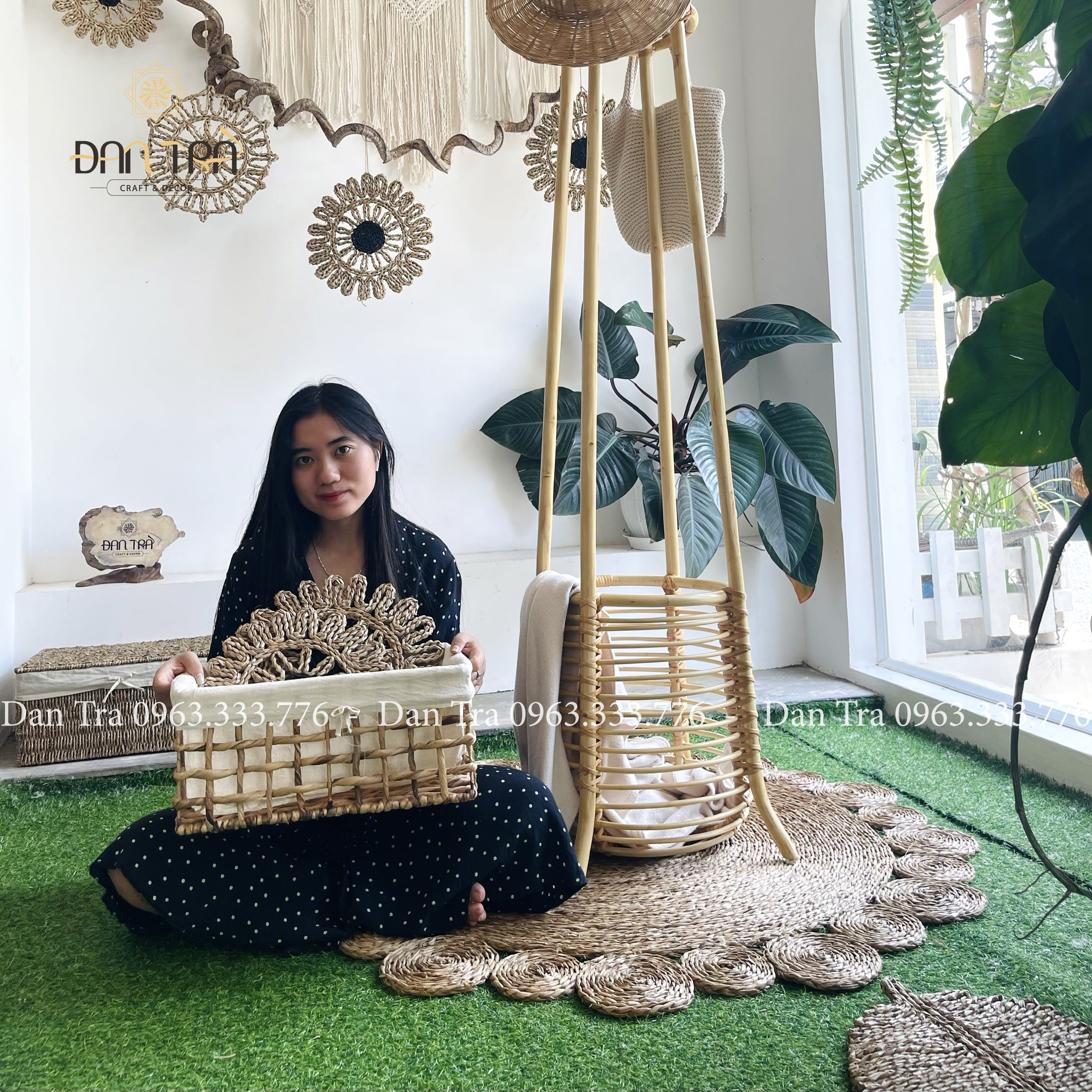Giá Mây Treo Quần Áo - Kệ Mây Treo Đồ Cao Gọn - Giá Mây Treo Đa Năng - Nội Thất Mây Tre ĐAN TRÀ- Mây Tre Đan Trà Decor