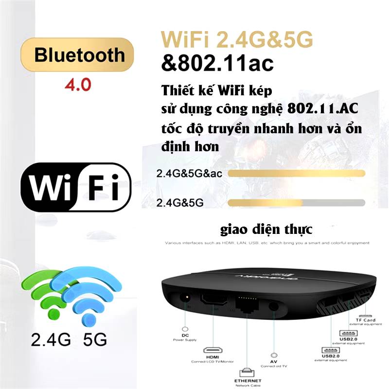 Box TV98 Pro Ram 8G+128G, Android 13.0, Bluetooth 4.1 Điều khiển giọng nói Tiếng Việt, xem 108 kênh truyền hình+Youtube, Hàng nhập khẩu