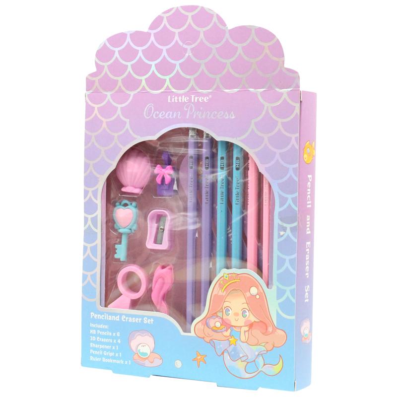 Bộ Dụng Cụ Học Tập Công Chúa Đại Dương Ocean Princess - Little Tree GP8034-E (13 Chi Tiết)
