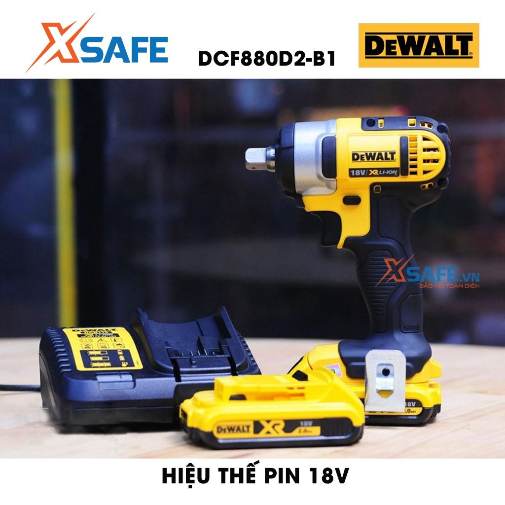 Máy siết bulong cầm tay DEWALT DCF880D2-B1 dùng pin 18V Tặng kèm 2 pin, 1 sạc - Chính hãng