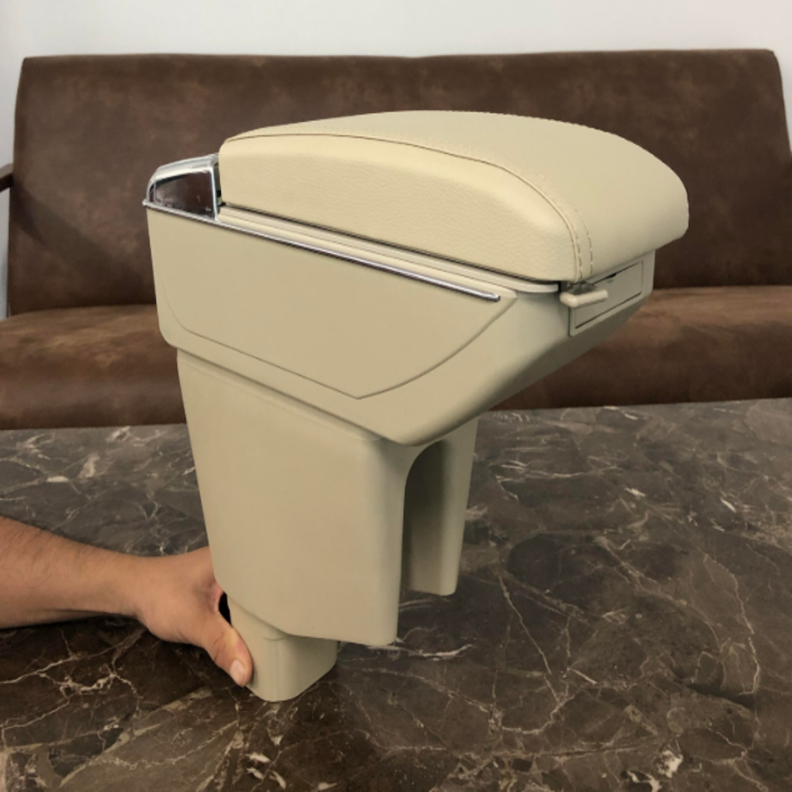 Hộp tỳ tay ô tô dành cho xe Toyota Wigo cao cấp tích hợp 7 cổng USB - Mã: DUSB-WO - 2 màu: Đen và Be