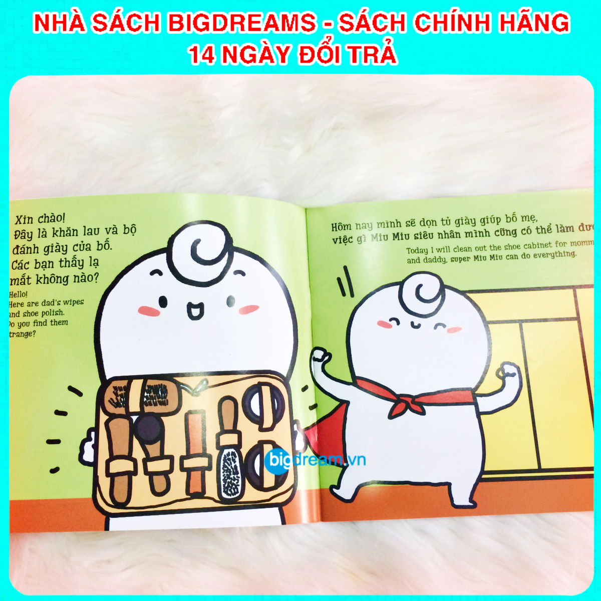 BẢN MỚI SONG NGỮ Miu Miu Tự Lập - Dọn Tủ Giày Ehon Kĩ Năng Sống Cho Bé 1-6 Tuổi (Phần 1) Miu miu hiểu chuyện Miu bé nhỏ