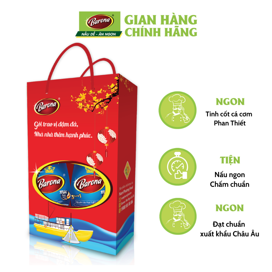 Combo 2 chai Nước Mắm Barona 12 độ đạm 750ml